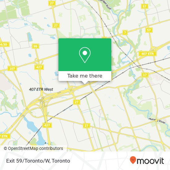 Exit 59/Toronto/W map