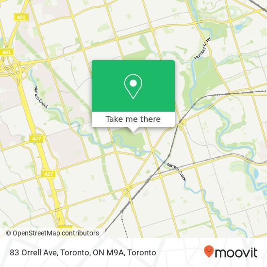 83 Orrell Ave, Toronto, ON M9A map