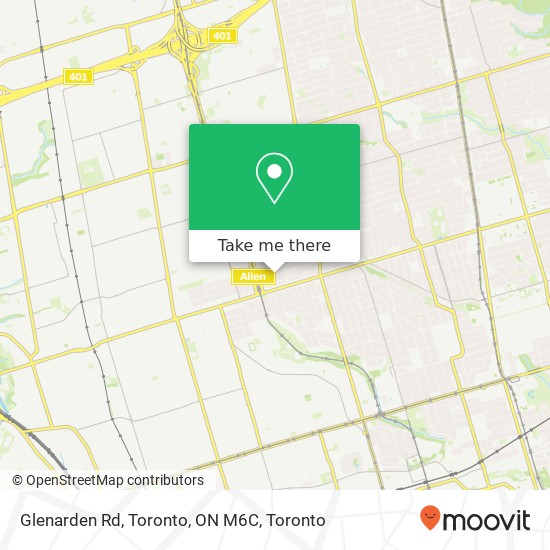 Glenarden Rd, Toronto, ON M6C map