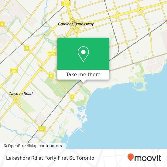 Lakeshore Rd at Forty-First St map