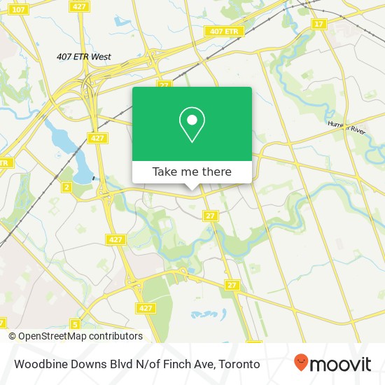 Woodbine Downs Blvd N / of Finch Ave map