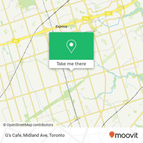 G's Cafe, Midland Ave map