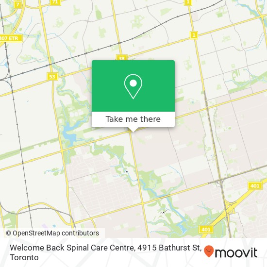 Welcome Back Spinal Care Centre, 4915 Bathurst St map