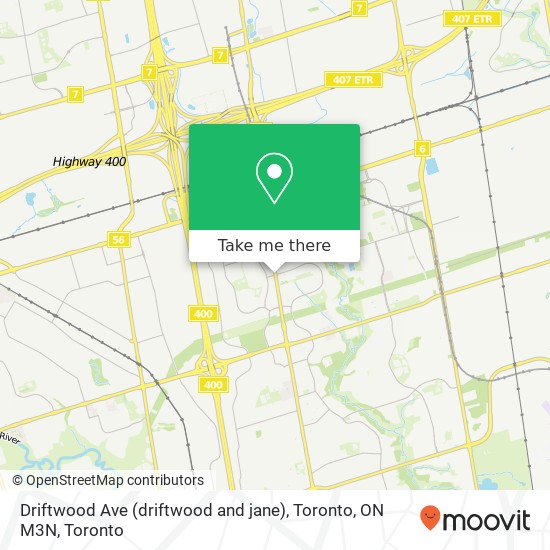 Driftwood Ave (driftwood and jane), Toronto, ON M3N map