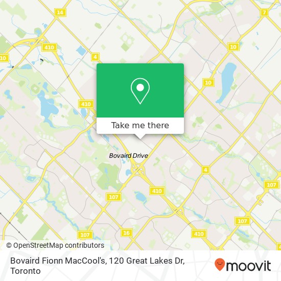 Bovaird Fionn MacCool's, 120 Great Lakes Dr map