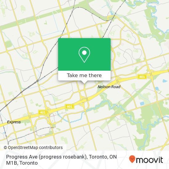Progress Ave (progress rosebank), Toronto, ON M1B map