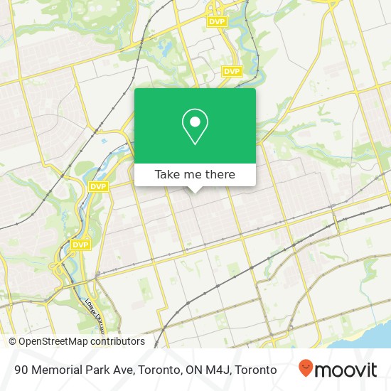 90 Memorial Park Ave, Toronto, ON M4J map