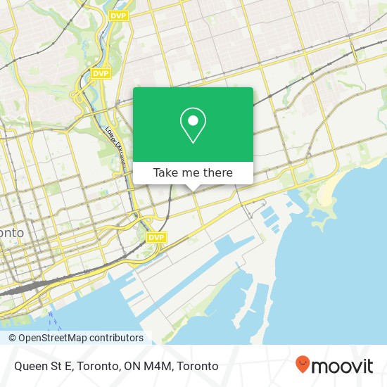 Queen St E, Toronto, ON M4M map