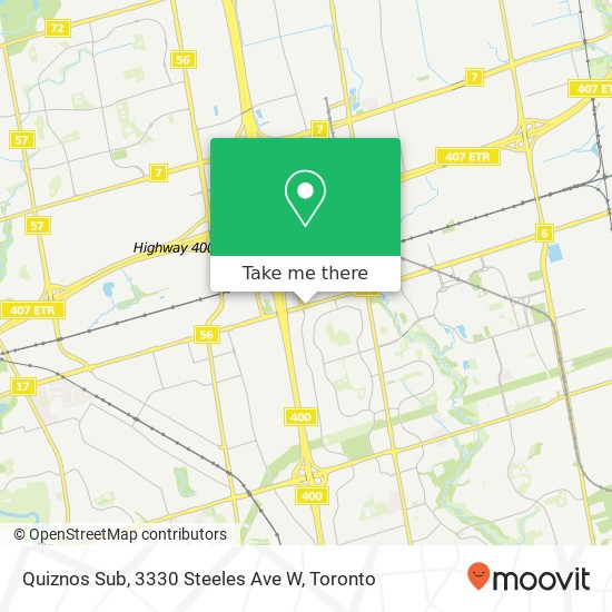 Quiznos Sub, 3330 Steeles Ave W map