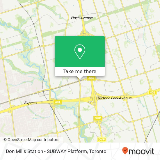 Don Mills Station - SUBWAY Platform map