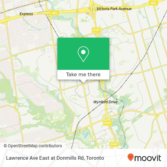 Lawrence Ave East at Donmills Rd map