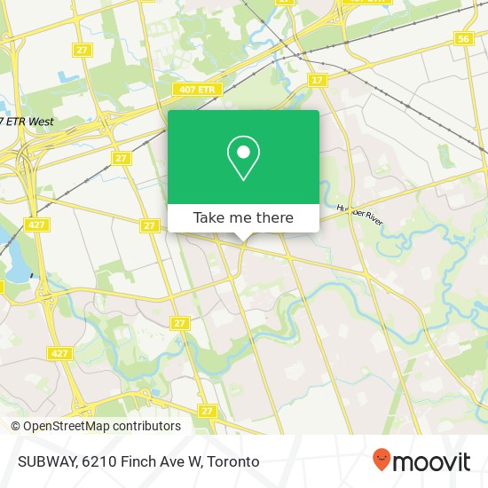 SUBWAY, 6210 Finch Ave W map