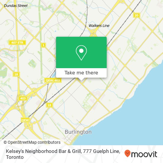 Kelsey's Neighborhood Bar & Grill, 777 Guelph Line map