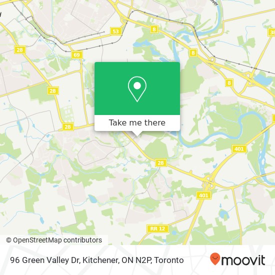 96 Green Valley Dr, Kitchener, ON N2P map