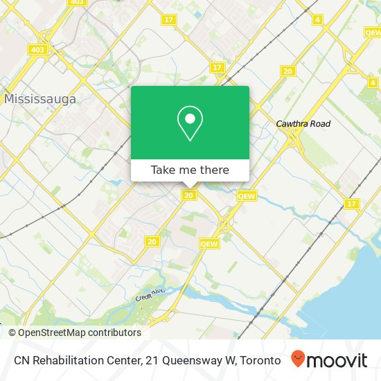 CN Rehabilitation Center, 21 Queensway W map