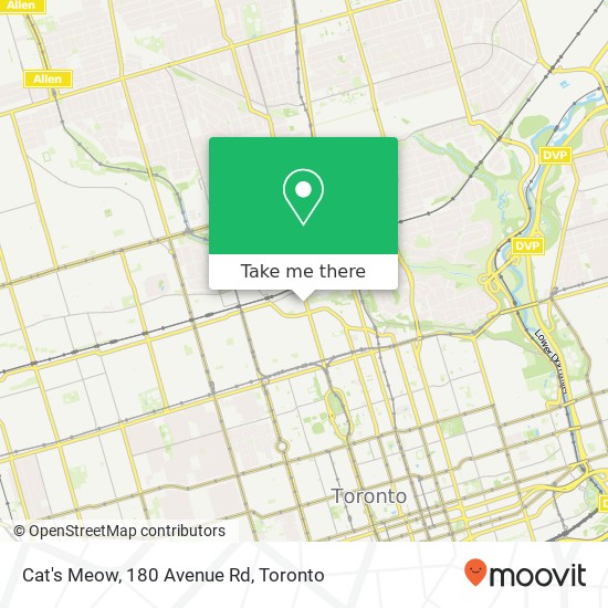 Cat's Meow, 180 Avenue Rd map