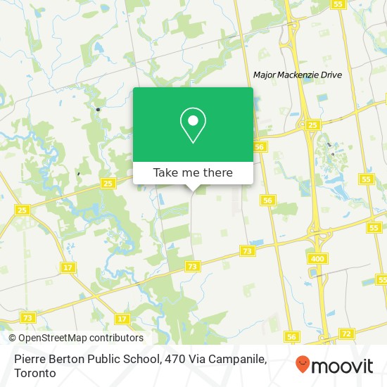 Pierre Berton Public School, 470 Via Campanile map