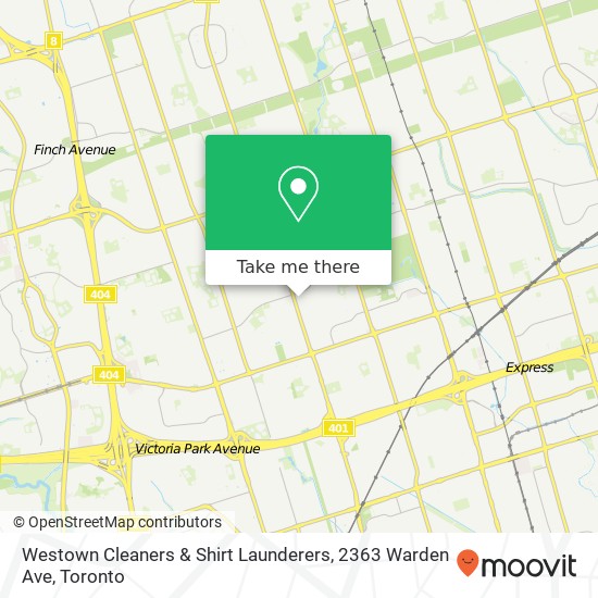 Westown Cleaners & Shirt Launderers, 2363 Warden Ave map