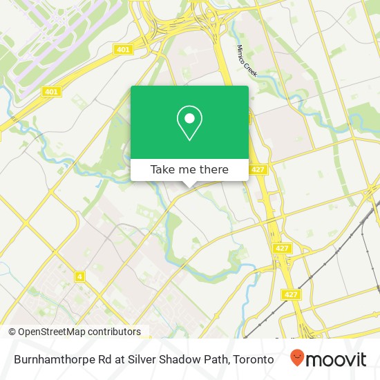 Burnhamthorpe Rd at Silver Shadow Path plan