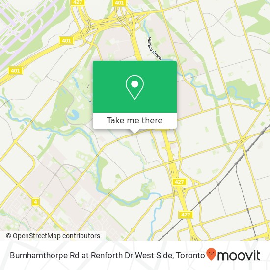 Burnhamthorpe Rd at Renforth Dr West Side map