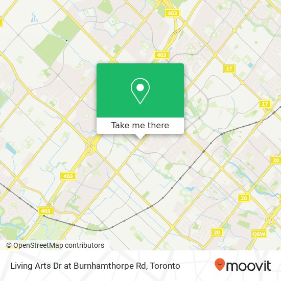 Living Arts Dr at Burnhamthorpe Rd map