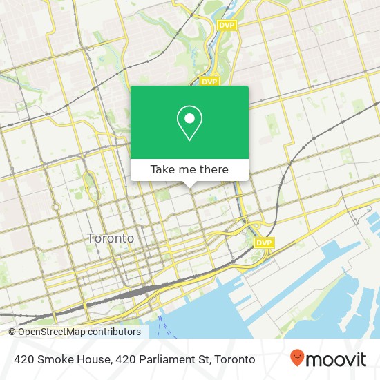 420 Smoke House, 420 Parliament St map