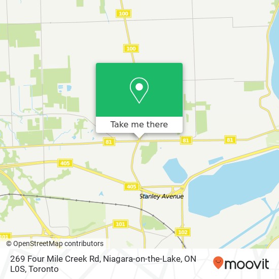 269 Four Mile Creek Rd, Niagara-on-the-Lake, ON L0S map