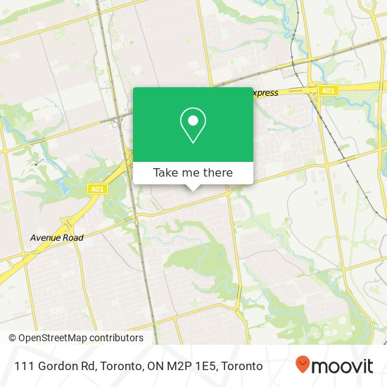 111 Gordon Rd, Toronto, ON M2P 1E5 map