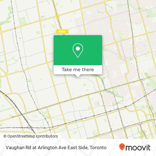 Vaughan Rd at Arlington Ave East Side map