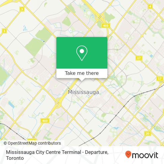 Mississauga City Centre Terminal - Departure map
