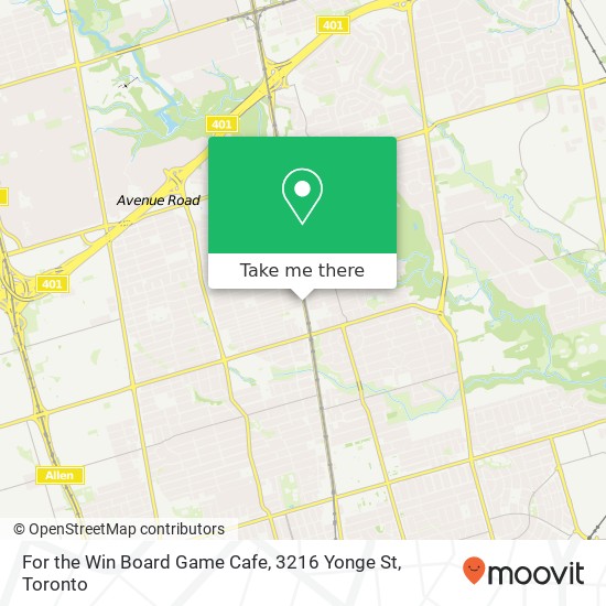 For the Win Board Game Cafe, 3216 Yonge St map