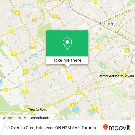 10 Overlea Cres, Kitchener, ON N2M 5A9 map