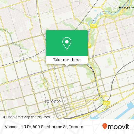 Vanaselja R Dr, 600 Sherbourne St map