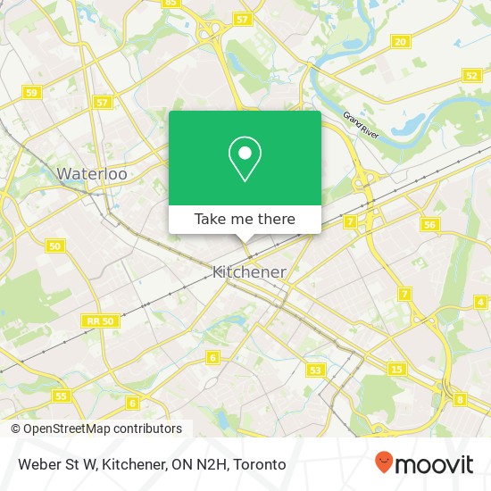 Weber St W, Kitchener, ON N2H map