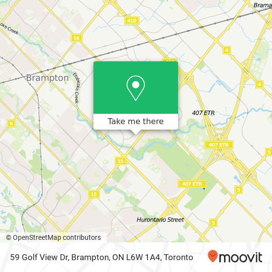 59 Golf View Dr, Brampton, ON L6W 1A4 map