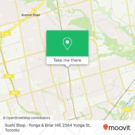 Sushi Shop - Yonge & Briar Hill, 2564 Yonge St map