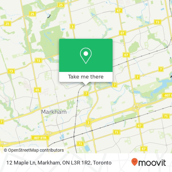 12 Maple Ln, Markham, ON L3R 1R2 map