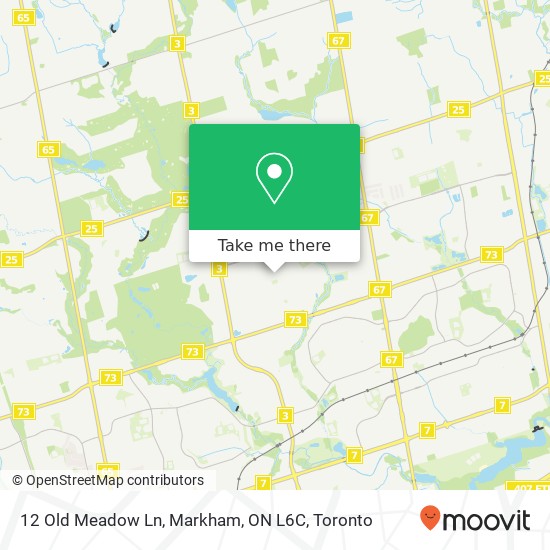 12 Old Meadow Ln, Markham, ON L6C map