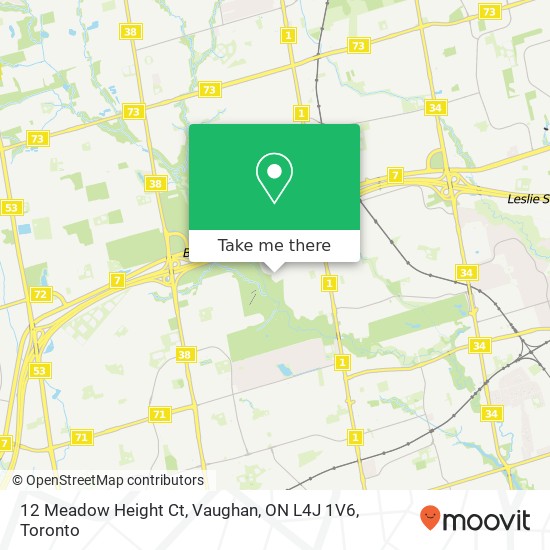 12 Meadow Height Ct, Vaughan, ON L4J 1V6 map