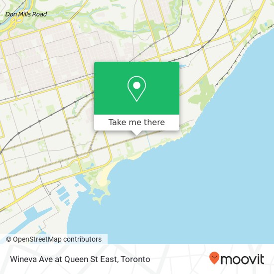 Wineva Ave at Queen St East map