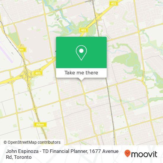 John Espinoza - TD Financial Planner, 1677 Avenue Rd map