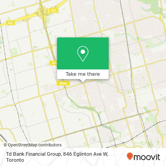 Td Bank Financial Group, 846 Eglinton Ave W map