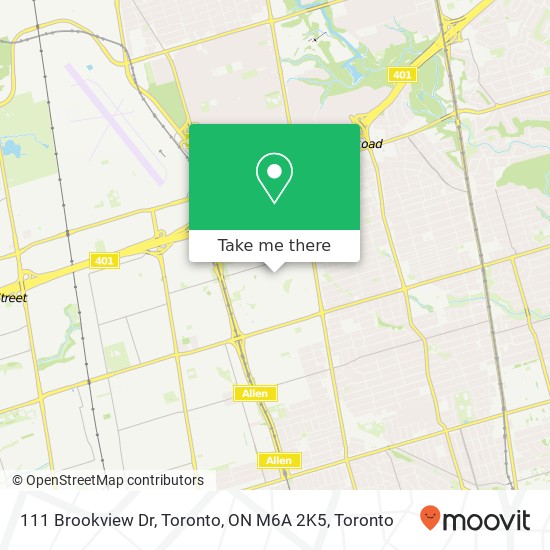 111 Brookview Dr, Toronto, ON M6A 2K5 map