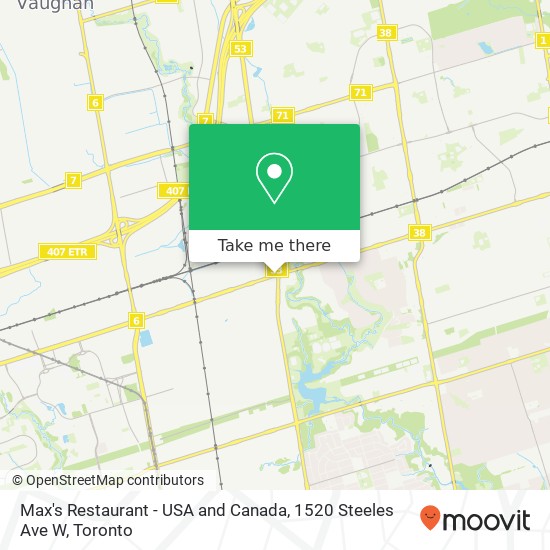 Max's Restaurant - USA and Canada, 1520 Steeles Ave W map