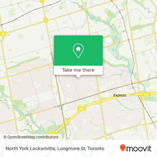 North York Locksmiths, Longmore St map