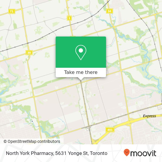 North York Pharmacy, 5631 Yonge St map