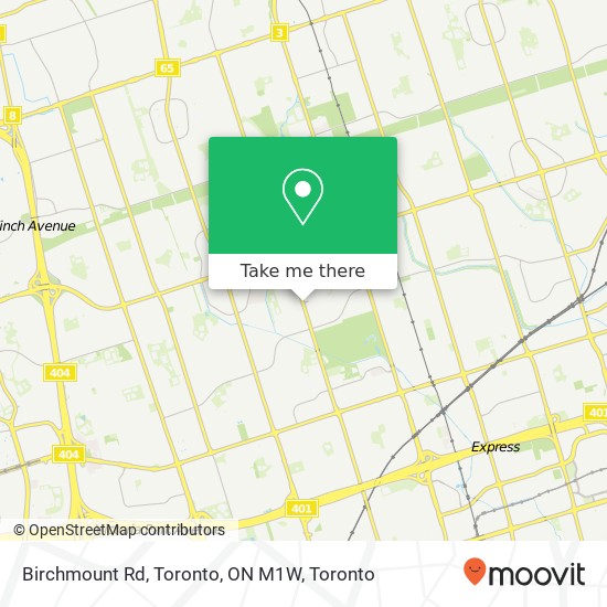 Birchmount Rd, Toronto, ON M1W map