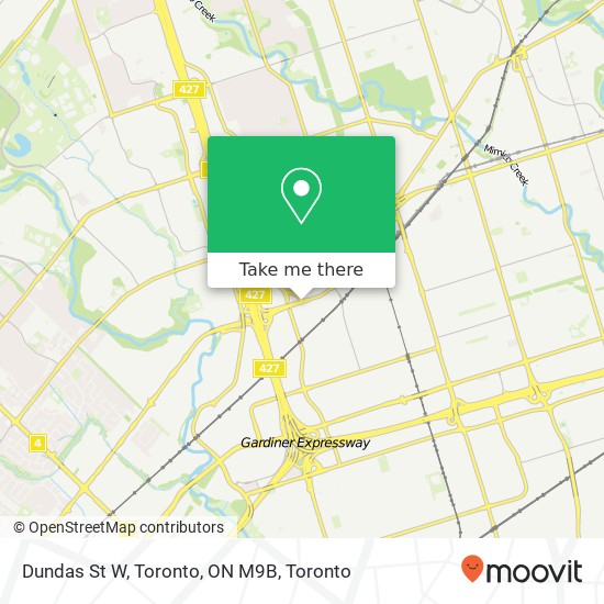 Dundas St W, Toronto, ON M9B map