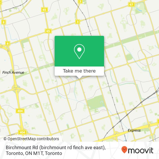 Birchmount Rd (birchmount rd finch ave east), Toronto, ON M1T map