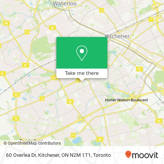 60 Overlea Dr, Kitchener, ON N2M 1T1 map